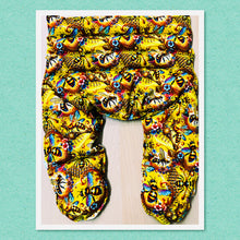 Load image into Gallery viewer, Lupin-filled hot or cold pack for body aches, pains and inflammation in queen bee bright yellow cotton fabric – handmade by Blair Henry Designs