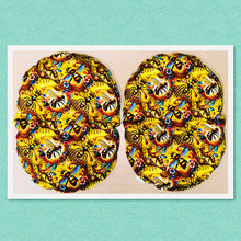 Load image into Gallery viewer, Lupin-filled hot or cold back and knee pain or inflammation – queen bees yellow cotton fabric