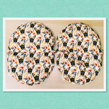 Load image into Gallery viewer, Lupin-filled hot or cold back and knee pain or inflammation – french bulldog floral cotton fabric
