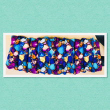 Load image into Gallery viewer, Lupin-filled hot or cold pack for body aches, pains and inflammation back and belly belt period pain endo pain blue purple gemstones cotton fabric – handmade by Blair Henry Designs
